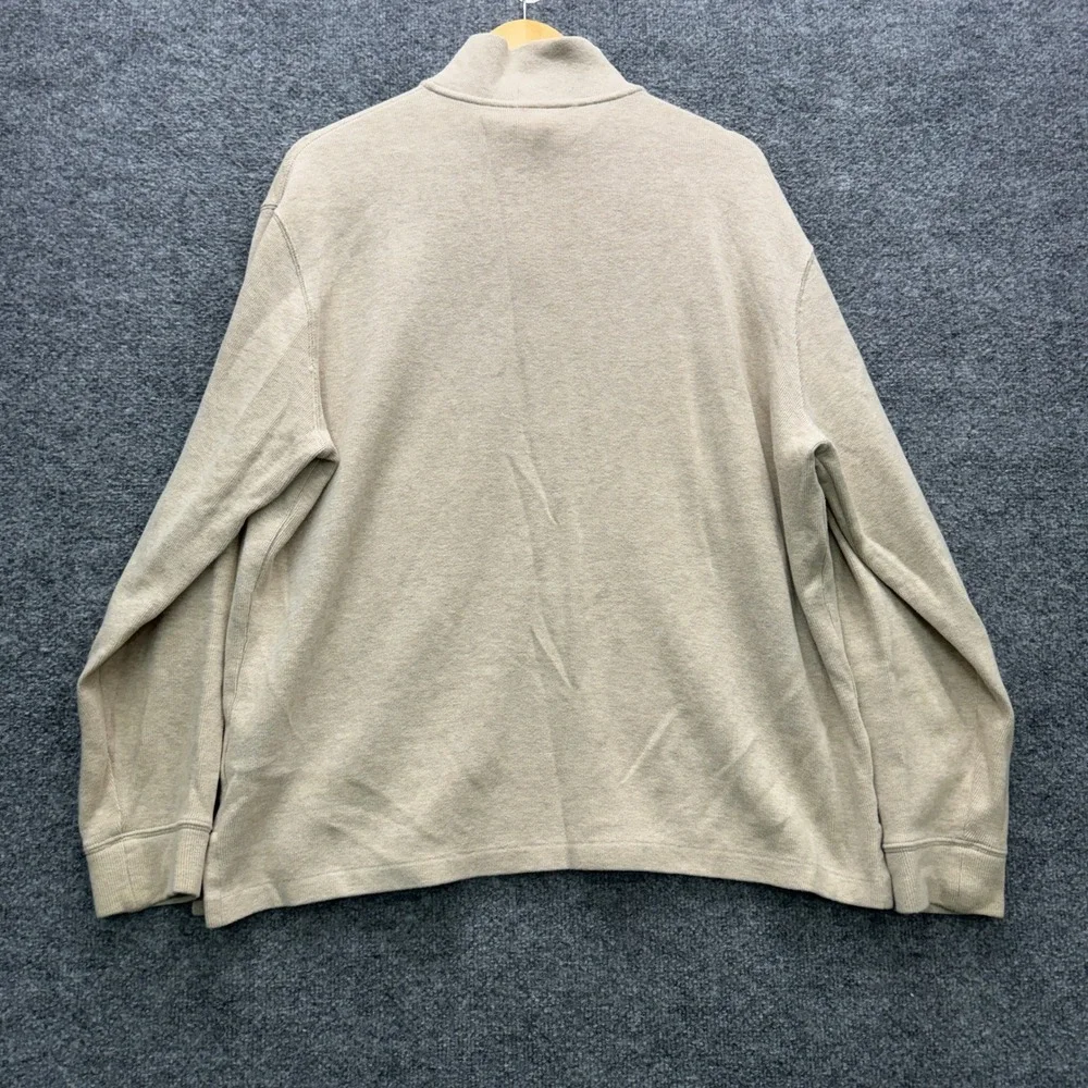 Polo Ralph Lauren Quarter Zip Pullover Mens Large Tan Long Sleeve Fleece Casual